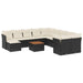 Set canapele de grădină, 12 piese, cu perne, negru, poliratan - WALTI WALTI