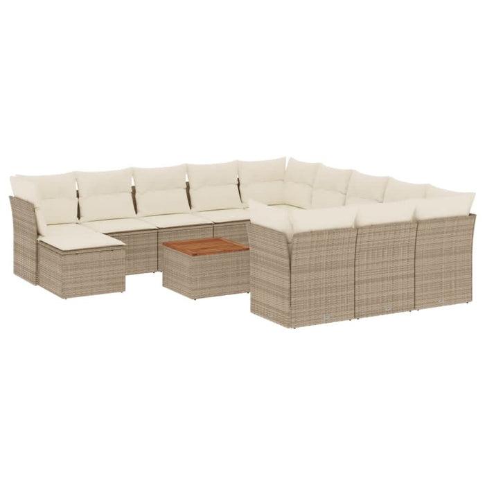 Set canapele de grădină, 13 piese, cu perne, bej, poliratan - WALTI WALTI