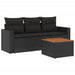 Set mobilier de grădină cu perne, 4 piese, negru, poliratan - WALTI WALTI