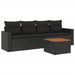 Set mobilier de grădină cu perne, 5 piese, negru, poliratan - WALTI WALTI