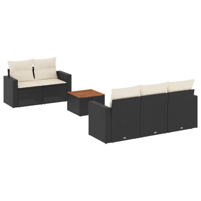 Set mobilier de grădină cu perne, 6 piese, negru, poliratan - WALTI WALTI