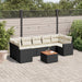 Set mobilier de grădină cu perne, 8 piese, negru, poliratan - WALTI WALTI