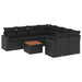 Set mobilier de grădină cu perne, 9 piese, negru, poliratan - WALTI WALTI