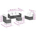 Set mobilier de grădină cu perne, 8 piese, negru, poliratan - WALTI WALTI