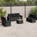 Set mobilier de grădină cu perne, 8 piese, negru, poliratan - WALTI WALTI