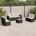 Set mobilier de grădină cu perne, 8 piese, negru, poliratan - WALTI WALTI