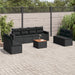 Set mobilier de grădină cu perne, 9 piese, negru, poliratan - WALTI WALTI
