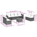 Set mobilier de grădină cu perne, 9 piese, negru, poliratan - WALTI WALTI
