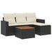 Set mobilier de grădină cu perne, 5 piese, negru, poliratan - WALTI WALTI
