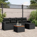 Set mobilier de grădină cu perne, 6 piese, negru, poliratan - WALTI WALTI