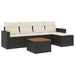 Set mobilier de grădină cu perne, 6 piese, negru, poliratan - WALTI WALTI