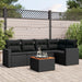 Set mobilier de grădină cu perne, 6 piese, negru, poliratan - WALTI WALTI