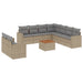 Set canapele de grădină cu perne, 10 piese, bej, poliratan - WALTI WALTI