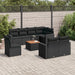 Set mobilier de grădină cu perne, 9 piese, negru, poliratan - WALTI WALTI