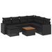 Set mobilier de grădină cu perne, 8 piese, negru, poliratan - WALTI WALTI