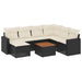 Set mobilier de grădină cu perne, 8 piese, negru, poliratan - WALTI WALTI
