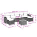 Set mobilier de grădină cu perne, 8 piese, negru, poliratan - WALTI WALTI