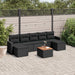 Set mobilier de grădină cu perne, 8 piese, negru, poliratan - WALTI WALTI