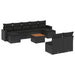 Set canapele de grădină cu perne, 10 piese, negru, poliratan - WALTI WALTI