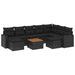 Set canapele de grădină cu perne, 10 piese, negru, poliratan - WALTI WALTI