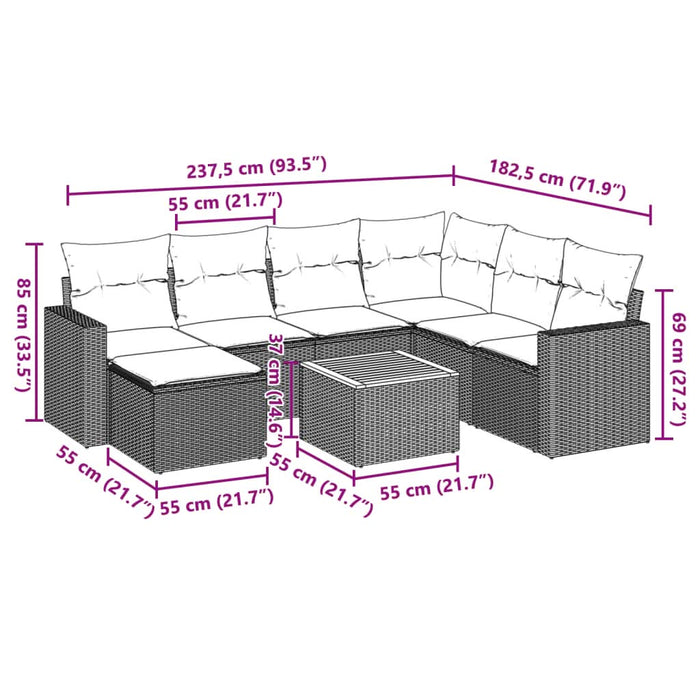 Set mobilier de grădină cu perne, 5 piese, negru, poliratan - WALTI WALTI