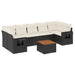 Set mobilier de grădină cu perne, 8 piese, negru, poliratan - WALTI WALTI