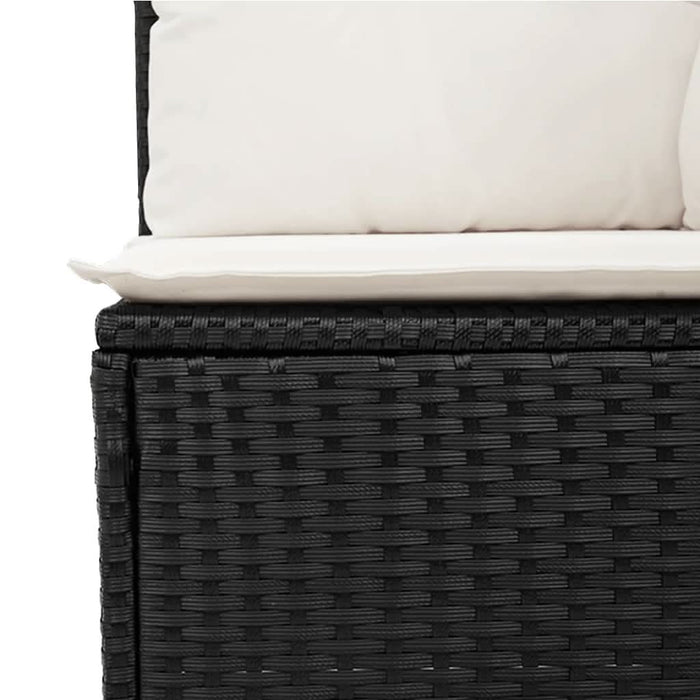 Set mobilier de grădină cu perne, 8 piese, negru, poliratan - WALTI WALTI