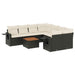 Set mobilier de grădină cu perne, 9 piese, negru, poliratan - WALTI WALTI