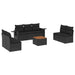 Set mobilier de grădină cu perne, 8 piese, negru, poliratan - WALTI WALTI