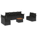 Set mobilier de grădină cu perne, 9 piese, negru, poliratan - WALTI WALTI