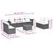 Set mobilier de grădină cu perne, 9 piese, negru, poliratan - WALTI WALTI