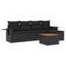 Set mobilier de grădină cu perne, 6 piese, negru, poliratan - WALTI WALTI