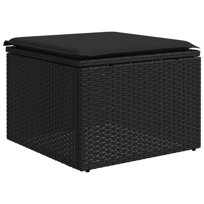 Set mobilier de grădină cu perne, 6 piese, negru, poliratan - WALTI WALTI