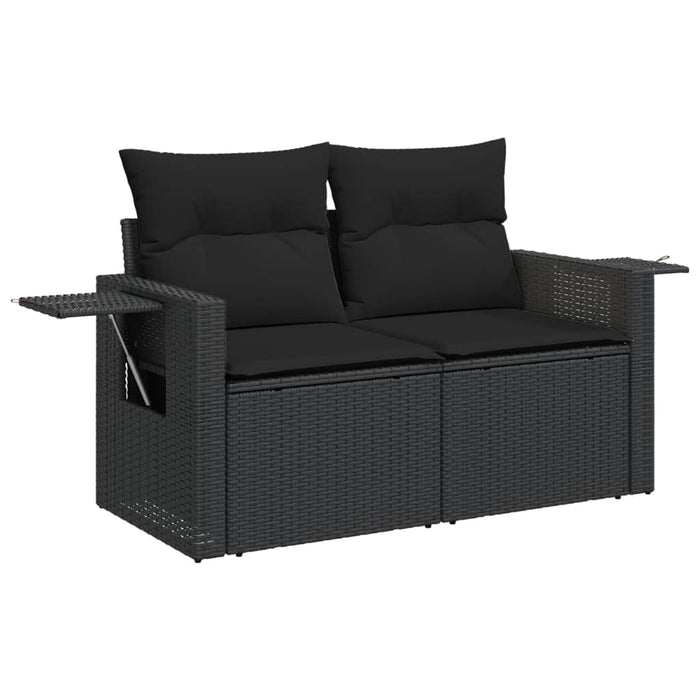 Set mobilier de grădină cu perne, 5 piese, negru, poliratan - WALTI WALTI