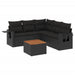 Set mobilier de grădină cu perne, 6 piese, negru, poliratan - WALTI WALTI