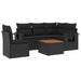Set mobilier de grădină cu perne, 6 piese, negru, poliratan - WALTI WALTI