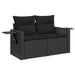 Set mobilier de grădină cu perne, 8 piese, negru, poliratan - WALTI WALTI