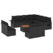 Set canapele de grădină, 12 piese, cu perne, negru, poliratan - WALTI WALTI