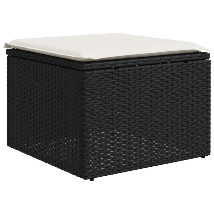 Set canapele de grădină cu perne, 7 piese, negru, poliratan - WALTI WALTI