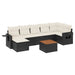 Set mobilier de grădină cu perne, 8 piese, negru, poliratan - WALTI WALTI