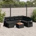 Set mobilier de grădină cu perne, 8 piese, negru, poliratan - WALTI WALTI