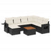 Set mobilier de grădină cu perne, 8 piese, negru, poliratan - WALTI WALTI