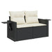 Set mobilier de grădină cu perne, 9 piese, negru, poliratan - WALTI WALTI