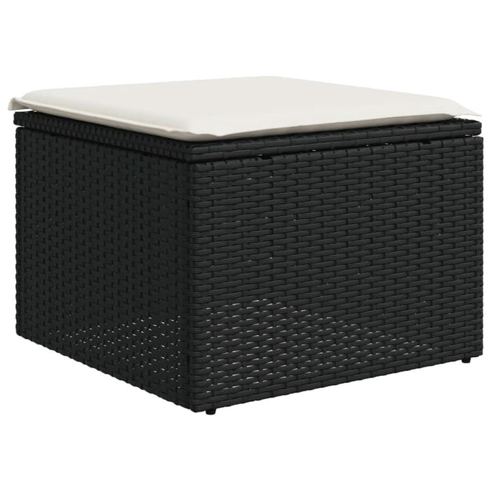 Set mobilier de grădină cu perne, 9 piese, negru, poliratan - WALTI WALTI