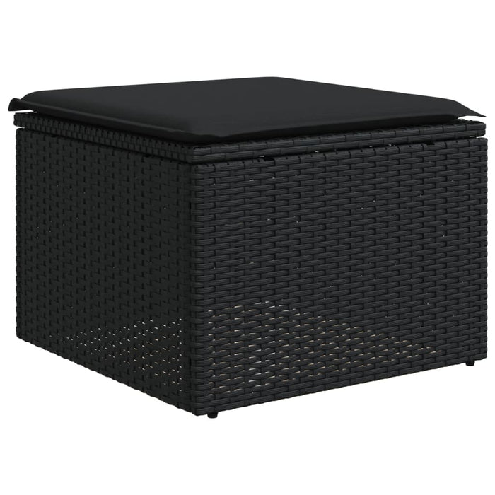 Set canapele de grădină cu perne, 10 piese, negru, poliratan WALTI