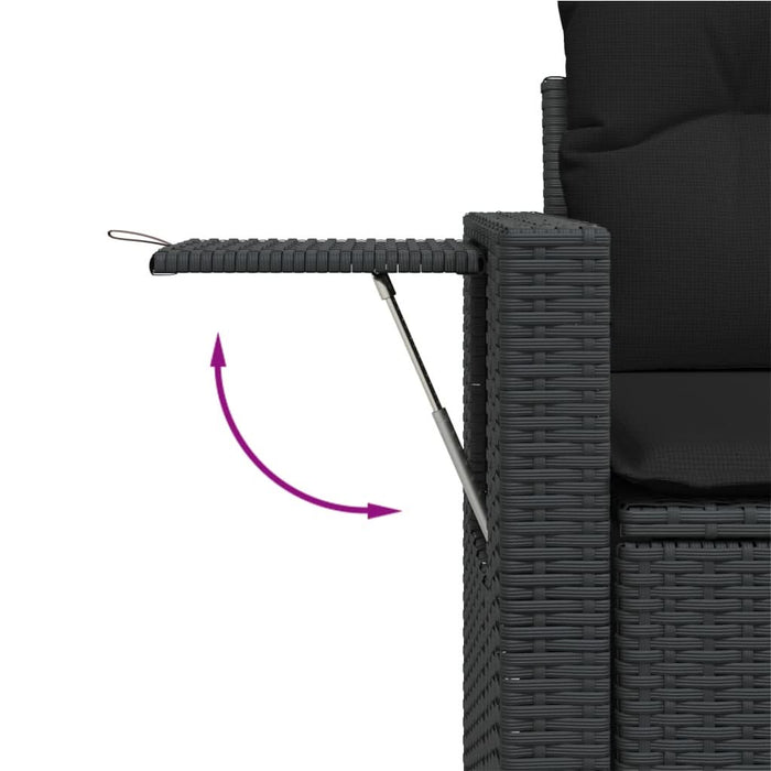 Set canapele de grădină cu perne, 10 piese, negru, poliratan - WALTI WALTI