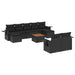Set canapele de grădină cu perne, 10 piese, negru, poliratan - WALTI WALTI