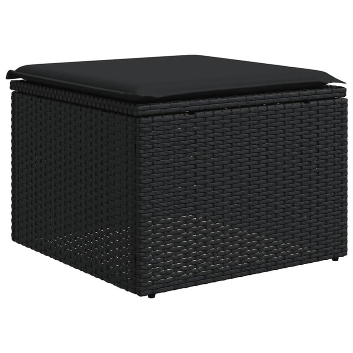 Set canapele de grădină cu perne, 10 piese, negru, poliratan - WALTI WALTI