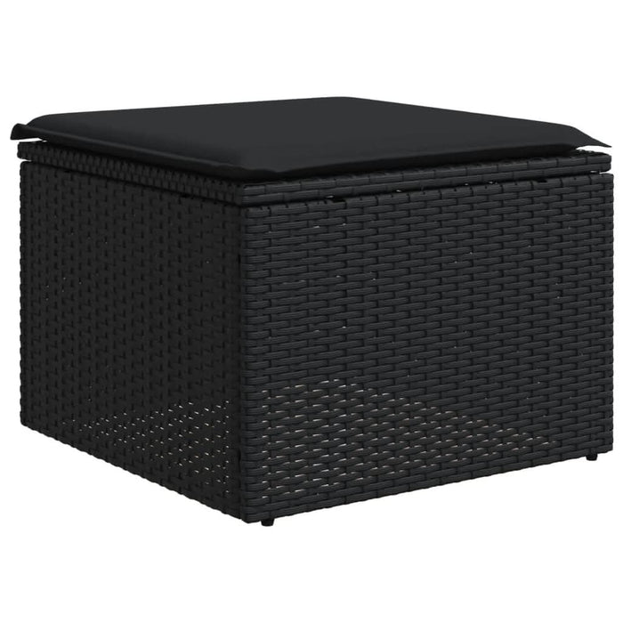 Set canapele de grădină cu perne, 11 piese, negru, poliratan - WALTI WALTI