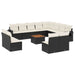 Set mobilier de grădină cu perne, 13 piese, negru, poliratan - WALTI WALTI